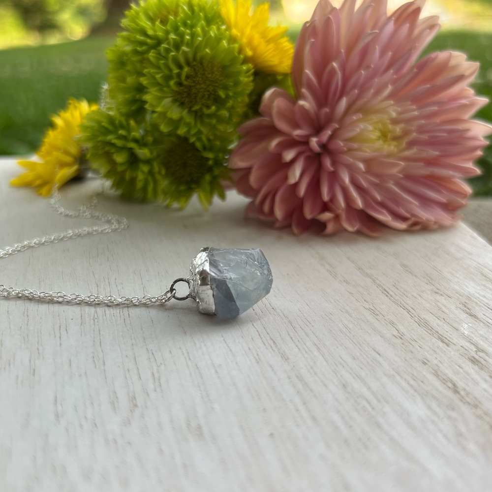 Celestite Crystal Pendant Necklace